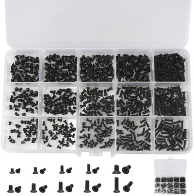 Micro-bouten voor Laptop en Elektronische Apparaten - 450 Stuks, 15 Maten, Koolstofstaal
