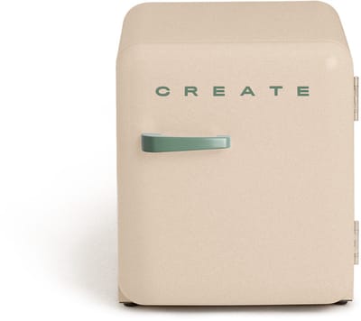 CREATE - Koelkast in retrostijl - Zand - Handvat Sage - FRIDGE RETRO 48L
