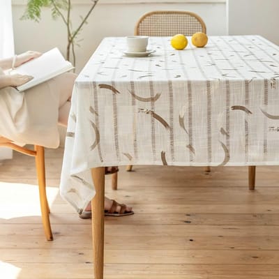 Rechthoekig Tafelkleed - Tafelhoes Keukentextiel - Eettafel Decoratie - Kreukelbestendig Polyester - 135 x 220 cm - Blauw