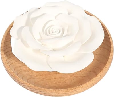 Wierookstokjeshouder voor witte lotussticks van keramiek, wierookbrander met afneembare asopvangbak, handgemaakt, elegante bloemendecoratie, meditatie, yoga