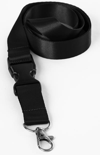 Ecorare® - 5 stuks Sleutelkoord - Kliksluiting - Lanyard - Keycord - Zwart - 50 cm
