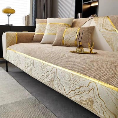 Chenille Effen Kleur Splicing Patroon Randen Bankhoes Verdikken Bankkussen Antislip Vier Seizoenen Bankkussen voor Woonkamer 70x70cm 1pcs
