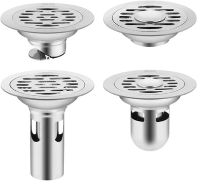 Afvoergoot met rooster - Vloergoot afdekking - Waterbeheer buiten - Efficiënte vuilvangst - 12 cm - Zilverkleurig