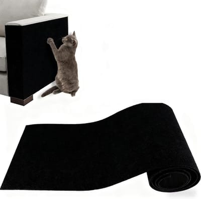 Krasbescherming voor bank, kat, zelfklevend, voor bank en muur, kattenkrabplank, trimbare bescherming tegen kattenkrassen, bankbescherming van doe-het-zelf klauwen kattentapijt (zwart) 30*100cm