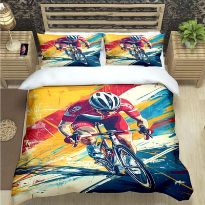 Mode Mountainbike Ttadej Pogacar Print Beddengoed Sets Beddengoed Set Dekbedovertrek Beddekbed Set Beddengoed Set Luxe Cadeau US Twin(172*218cm)3pcs