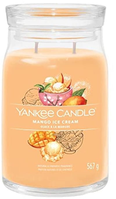 Grote Geurkaars Mango-IJs met Dubbele Lonten en Soja Wax | Lange Brandduur | Perfecte Geschenken voor Vrouwen