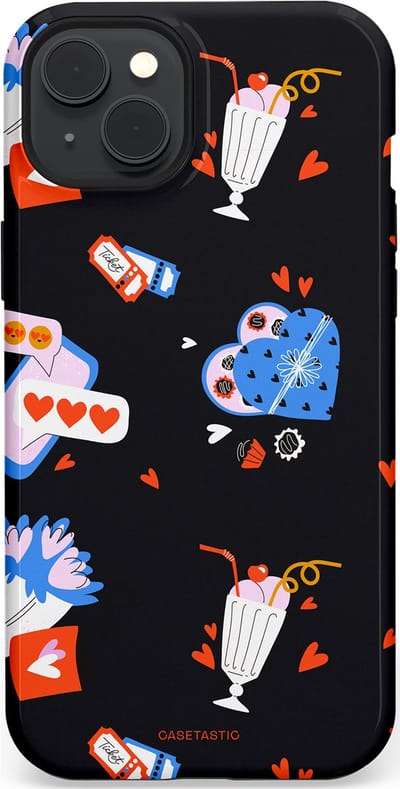 Casetastic Hoesje Geschikt voor Apple iPhone 15 Plus Magsafe - Stijlvolle Beschermende Duo-layer Case - Liefdes Kaarten