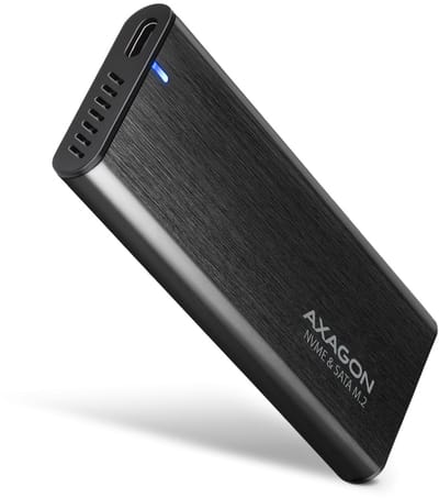 AXAGON SuperSpeed USB-C 10 Gbps Raw behuizing voor NVMe & SATA M.2 SSD