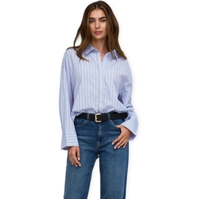 Blouse Only Oregon Alva Shirt - Dusty Blue/Fig