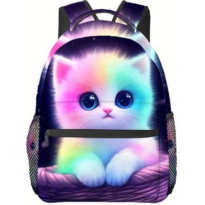 Cartoon Dier Vos Volledige Print Schooltas Rugzak Grote Capaciteit Casual Veelzijdig Middelbare School Lastenvermindering 17inch all-over print backpack