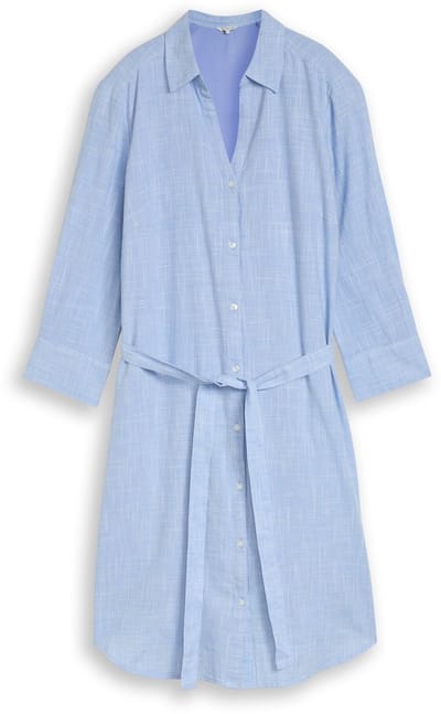 Tom Tailor - Blousejurk met strikceintuur - Maat 42 - dreamy blue