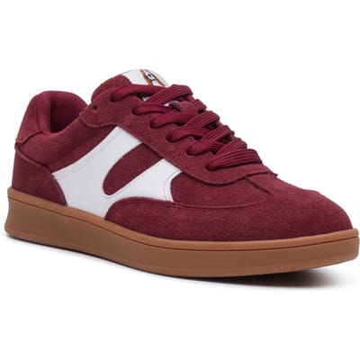 Hush Puppies Maura Suède Dames Bordeaux Sneakers
