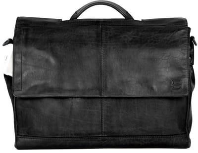Leren Laptoptas - 15.6 inch - Benzo - Zwart