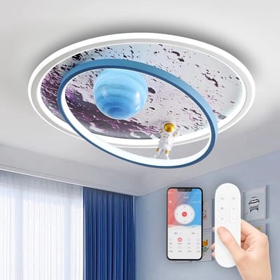 LED Plafondlamp - Astronaut Design - Kinderkamer Plafondlamp - Dimbaar Met Afstandsbediening - Sterrenhemel - 50 cm - Luxe Woondecoratie
