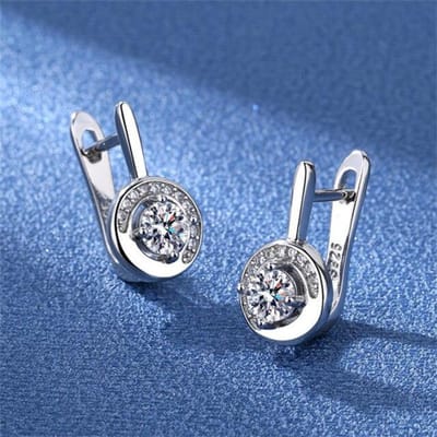 Nieuwe 925 Sterling Zilveren Oorbellen voor Dames Mode Geometrie Hoge Kwaliteit Zirkonia Paar Oorknopjes Oorbel Sieraden Festival Cadeau gray