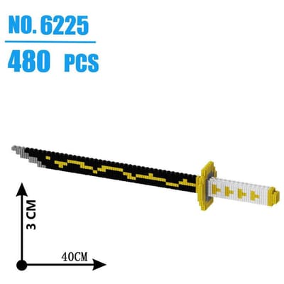 480 Pièces Blocs de Construction Épée de Samouraï Lame de Ninja Katana Anime Japonais Papillon Couteau Nichirin Briques Jouets Pour Enfants Adultes