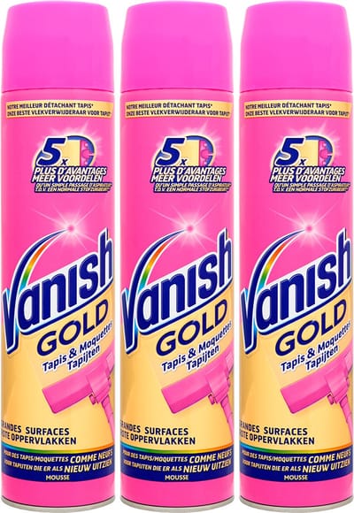 Vanish Gold Mousse Tapijt Vlekverwijderaar - 3 x 600 ml - Grootverpakking