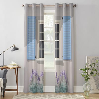 Lavendel Onder Het Raam Raamgordijn Voor Kinderkamer Huis Jaloezieën Gordijnen Voor Woonkamer Slaapkamer Raamgordijnen 135W x 60H(cm) x1