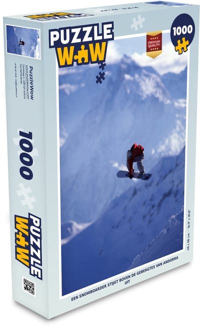 Puzzel Een snowboarder stijgt boven de gebergtes van Andorra uit - Legpuzzel - Puzzel 1000 stukjes volwassenen