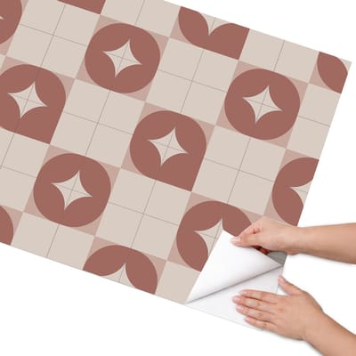 Coloray Meubel Wrap Folie - Beige Meubelfolie - 75x150 cm - Meubel Wrap Folie Vintage patroon - Plakfolie Meubels - Geometrische Meubelfolie - Decoratiefolie Zelfklevend - Slaapkamer decoratie - Achtergronden en patronen