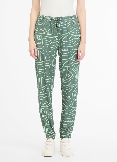 Broek Talin groen print elastiek Ragwear - maat 27