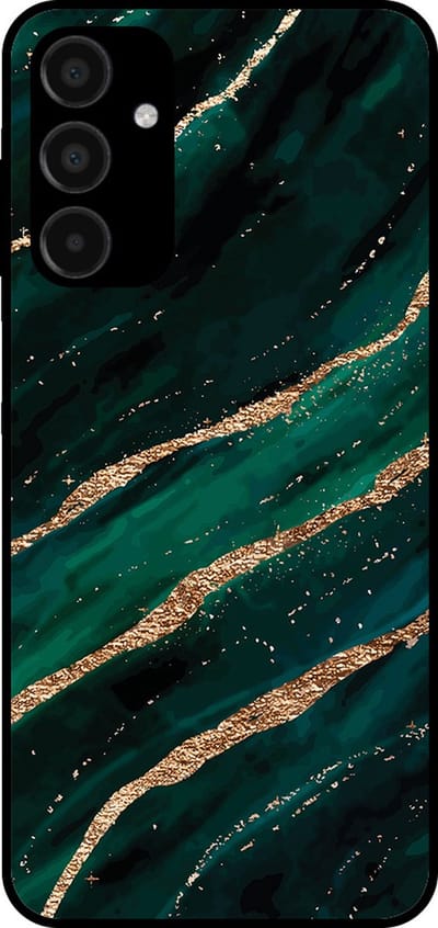 Smartphonica Telefoonhoesje geschikt voor Samsung Galaxy A15 met marmer opdruk - TPU backcover case marble design - Groen Goud geschikt voor Samsung Galaxy A15