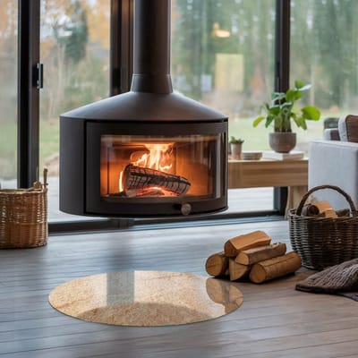 Coloray Vloerplaat Houtkachel - Vloerplaat voor Houtkachel - 60 cm x 60 cm - Vloerplaat Open Haard - Beige Vloerplaat Kachel - Plaat Kachel - Plaat voor Onder Kachel - Kachel Vloerplaat - Onderplaat