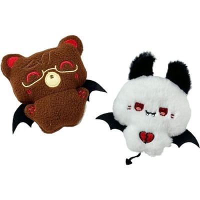 Grappige Vleermuis Kleine Duivel Pluche Hanger Schattige Pluche Accessoires Halloween Tas Bedeltje Piepend Ornament Kawaii Tas Sleutelhanger Hanger white