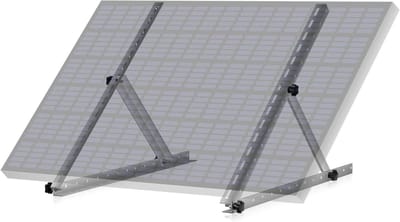 Zonnepaneelhouderset - Paneelhouder Bevestigingsset - Zonnepanelen Monteren - Verstelbare Hoek 0-90 Graden - 71 cm - Zilver