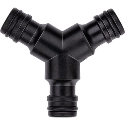 BLACK+DECKER Tuinslangkoppelstuk - 3-Weg - 7 x 6 x 2.1 CM - Zwart