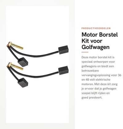 Dailygoods - Motor Borstel Kit voor Golfwagen, Geschikt voor 36/48 Volt