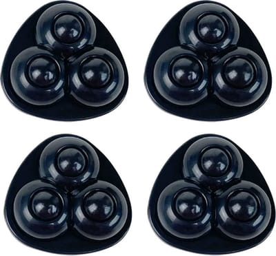 kogelwielen set van 4 - Driehoek - Plastic - Zelfklevende meubelwielen voor onder meubels en opbergdozen - Zwart