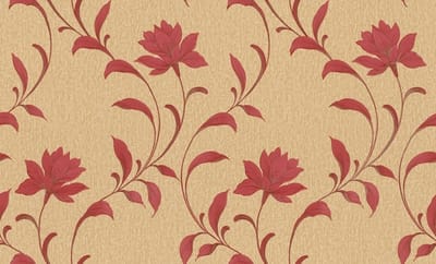 Luisa Bloemen rood goud dubbelbreed behang 95946-2