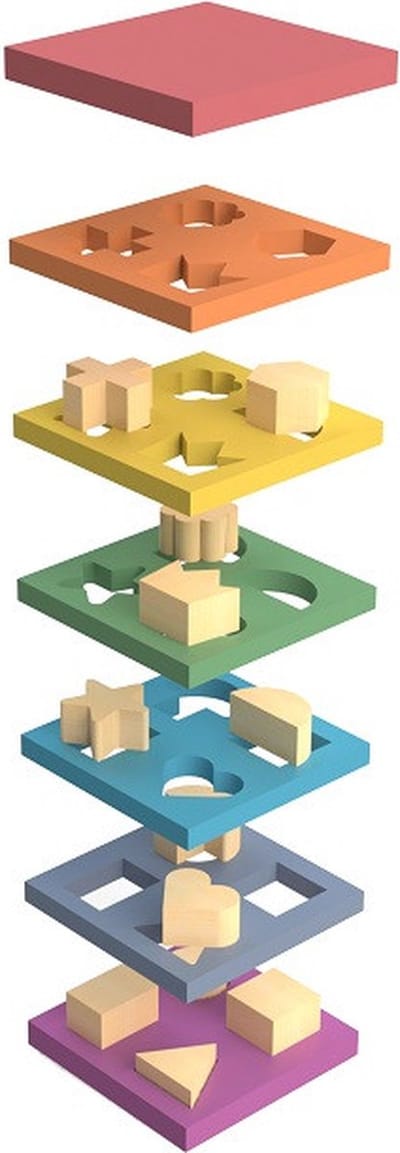 tickit® Regenboog Houten Vormstapelaar.