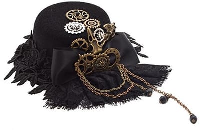 BLESSUME Victoriaanse Punk Mini Bowler Hoed Haar Clip Party Hoed Dansen Cocktail Hoofd Clip