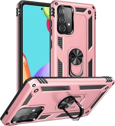 Hoesje Geschikt voor Oppo A16 hoesje Hybrid Armor Anti-Shock hoesje Rose Goud - Hoesje Geschikt voor Oppo A16 - A16 Hoesje kickstand Ring houder cover TPU backcover hoesje