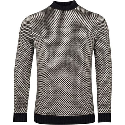 Baileys Trui Turtle Neck Allover Two Color Pattern Off White / male