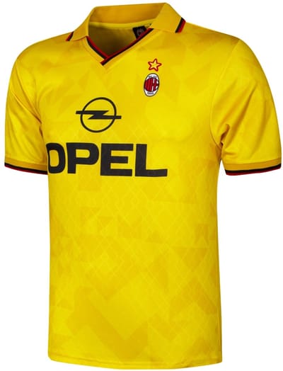 COPA - AC Milan 1996 - Retro Voetbalshirt - Heren - Geel - XS