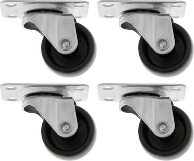 AMIG zwenkwiel - 4x - D30mm - nylon - 45kg draagvermogen - zwart - transportwiel