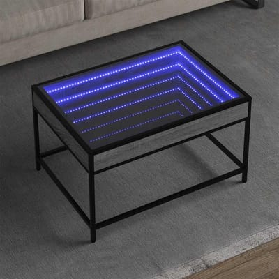 vidaXL - Salontafel - met - Infinity - LED - 70x50x41 - cm - grijs - sonoma - eikenkleur