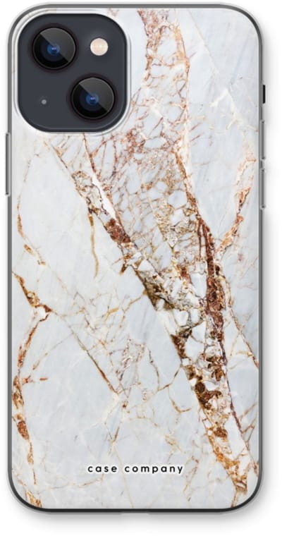 Case Company® - Hoesje geschikt voor iPhone 13 mini hoesje - Goud marmer - Soft Cover Telefoonhoesje - Bescherming aan alle Kanten en Schermrand