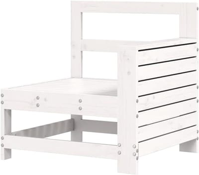 Tuinbank met armleuning - Buitenbank bankje - Ontspannen in de tuin - Massief grenenhout - 69x62x705 cm - Wit