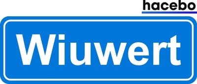 Hacebo - Plaatsnaam Sticker - 29x10 CM - Wiuwert sticker - Verkeersborden sticker - grappige cadeaus - Wiuwert