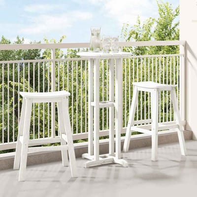 vidaXL - Barkruk - 2 - st - Wit - 52 - x - 43 - x - 73,5 - cm - HDPE