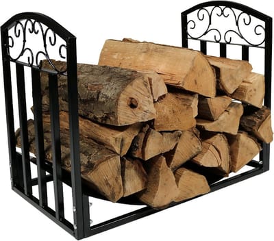 Decoratief brandhout opbergrek van staal - Ideaal voor binnen en buiten