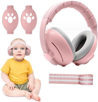 Oorkappen voor Baby's en Kinderen, Geluiddempende Earmuffs voor Reizen, Feesten en Dagelijks Gebruik, Roze, Comfortabel en Veilig