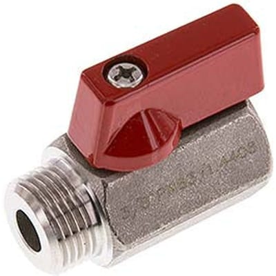 Buiten x Binnendraad G 1/2 inch 2-Weg Rvs Mini-Kogelkraan 63 Bar - BL2SH-MM-63-MF-012