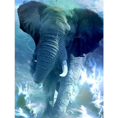 Diamant broderie peinture animale plein diamant diamant peinture éléphant tous les messages 20X30CM blue