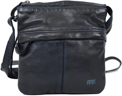 Bear Design Monique crossbody (leren schoudertas) - Blue