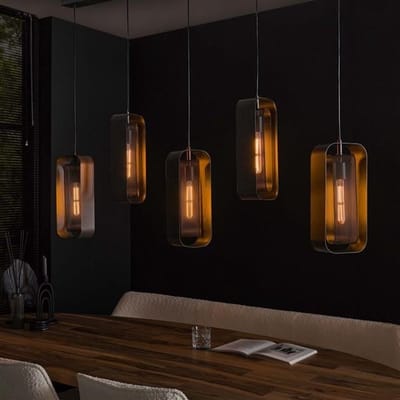 Dimehouse Hanglamp Jeff 5-lichts mesh rotate 145 x 20 x 150 cm - 5 5-lichts - Metaal - Industrieel